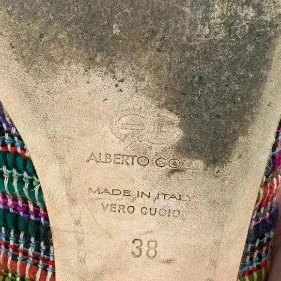 Alberto Gozzi womens flats size 38 multicolored domaine smoking loafers - Picture 8 of 12